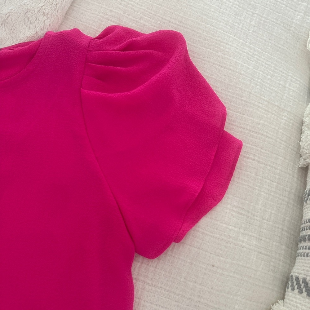 Vince Camuto Fuchsia Textured Blouse - Picture 2 of 5